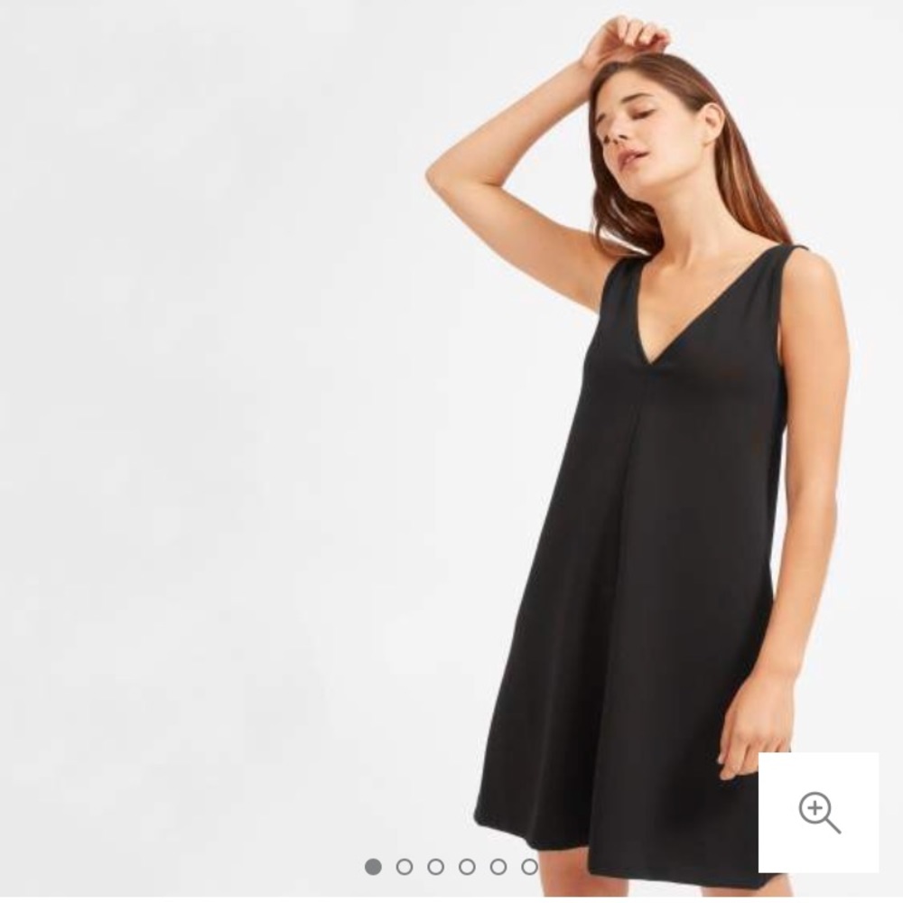 Deep V-neck A-line little black swing dress LBD